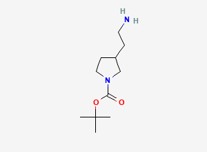 Two-dimensional chemical structure of tert-Butyl 3-(2-aminoethyl)pyrrolidine-1-carboxylate