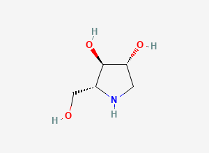 Two-dimensional chemical structure of 1,4-Dideoxy-1,4-Imino-D-Arabinitol, CAS 259140-24-4
