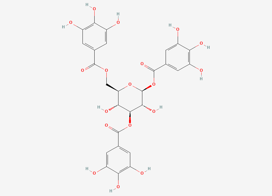 Two-dimensional chemical structure of 1,3,6-Tri-O-Galloyl-Beta-D-Glucose