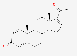 Two-dimensional chemical structure of (10S,13S)-17-acetyl-10,13-dimethyl-6,7,8,12,14,15-hexahydrocyclopenta[a]phenanthren-3-one