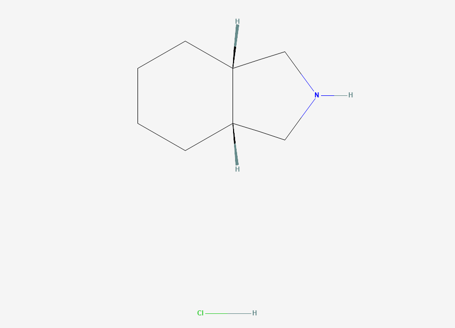 Two-dimensional chemical structure of cis-Octahydro-1H-isoindole hydrochloride