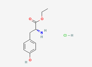 Two-dimensional chemical structure of D-Tyrosine ethyl ester hydrochloride