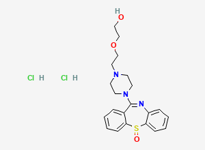Two-dimensional chemical structure of Quetiapine EP Impurity S/ Quetiapine S-Oxide (HCl salt), CAS 329218-11-3