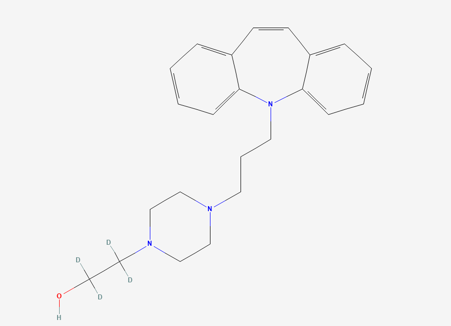 Two-dimensional chemical structure of Opipramol-D4 (2HCl Salt)