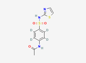 Two-dimensional chemical structure of N-Acetylsulfathiazole-D4 (Major), CAS 1020718-91-5