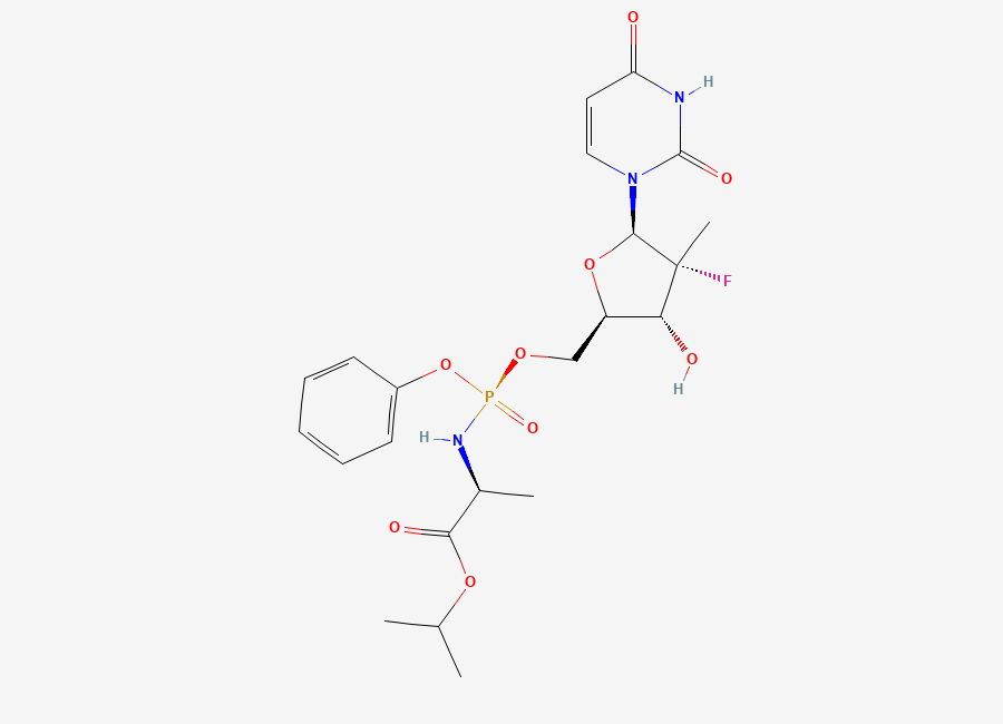 Two-dimensional chemical structure of Sofosbuvir, CAS 1190307-88-0