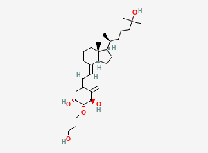 Two-dimensional chemical structure of (1R,2R,3R,5Z)-5-[(2E)-2-[(1R,3aS,7aR)-1-[(2S)-6-hydroxy-6-methylheptan-2-yl]-7a-methyl-2,3,3a,5,6,7-hexahydro-1H-inden-4-ylidene]ethylidene]-2-(3-hydroxypropoxy)-4-methylidenecyclohexane-1,3-diol