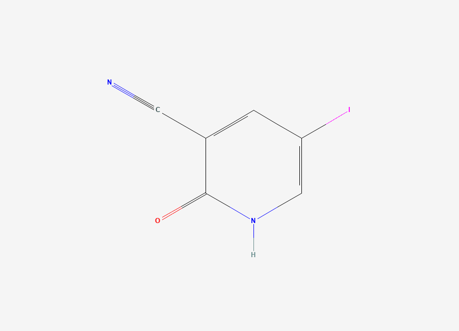 Two-dimensional chemical structure of 5-Iodo-2-oxo-1,2-dihydropyridine-3-carbonitrile
