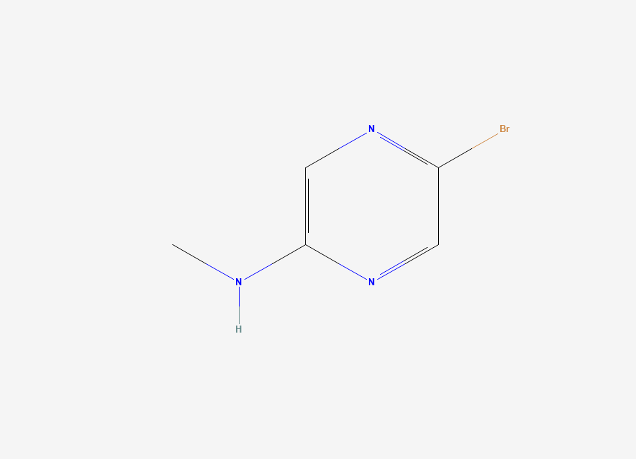 Two-dimensional chemical structure of 5-bromo-N-methylpyrazin-2-amine