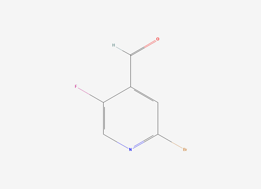Two-dimensional chemical structure of 2-Bromo-5-fluoroisonicotinaldehyde