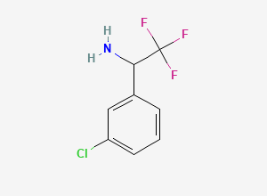 Two-dimensional chemical structure of 1-(3-Chlorophenyl)-2,2,2-trifluoroethylamine