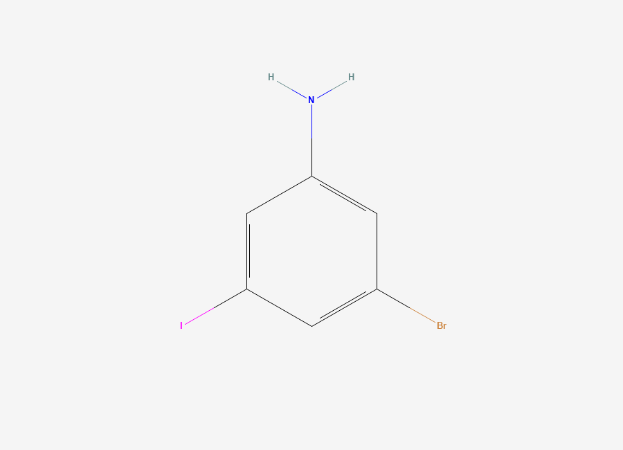 Two-dimensional chemical structure of 3-Bromo-5-iodoaniline