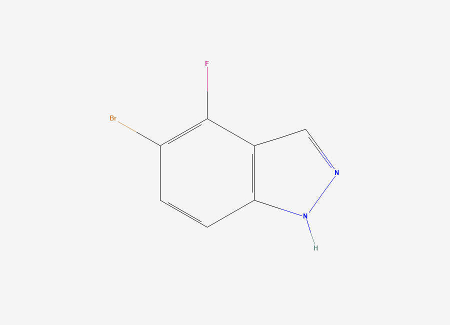 Two-dimensional chemical structure of 5-Bromo-4-fluoro-1H-indazole