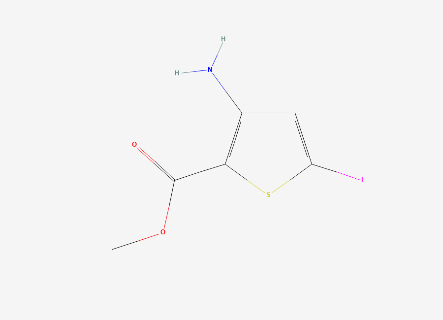 Two-dimensional chemical structure of Methyl 3-amino-5-iodothiophene-2-carboxylate