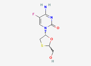 Two-dimensional chemical structure of Emtricitabine Enantiomer, CAS 137530-41-7