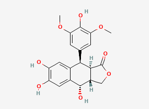 Two-dimensional chemical structure of 4-Demethyl-6,7-demethylene-1-epipodophyllotoxin
