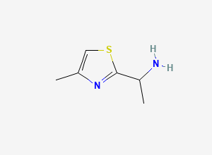 Two-dimensional chemical structure of 1-(4-Methyl-1,3-thiazol-2-yl)ethan-1-amine