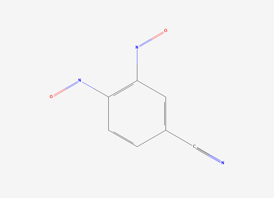 Two-dimensional chemical structure of 3,4-dinitrosobenzenecarbonitrile, CAS 1192263-84-5