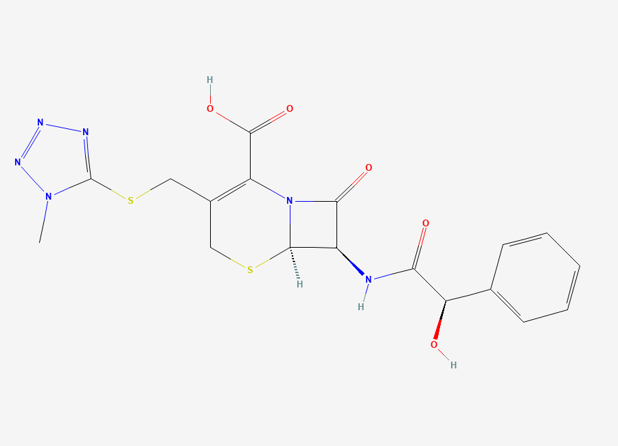 Two-dimensional chemical structure of Cefamandole, CAS 34444-01-4