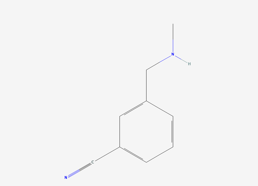 Two-dimensional chemical structure of 3-(Methylaminomethyl)benzonitrile