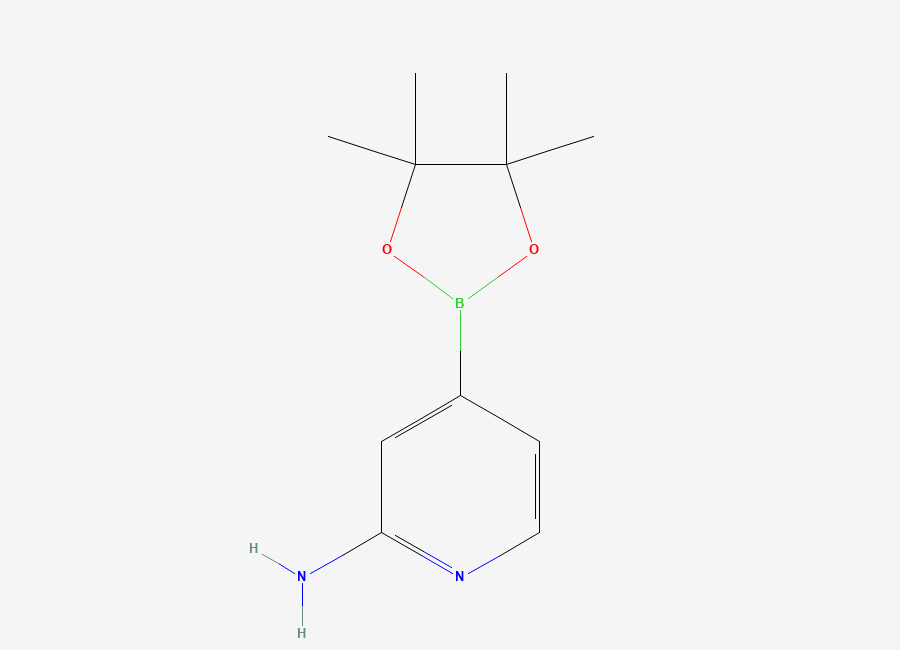 Two-dimensional chemical structure of 2-Aminopyridine-4-boronic acid pinacol ester