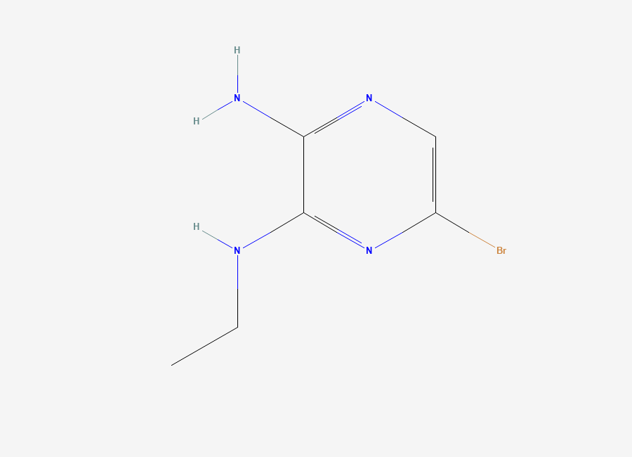 Two-dimensional chemical structure of 2-Amino-5-bromo-3-(ethylamino)pyrazine
