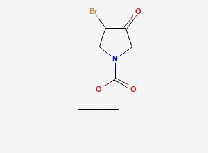 Two-dimensional chemical structure of tert-Butyl 3-bromo-4-oxopyrrolidine-1-carboxylate
