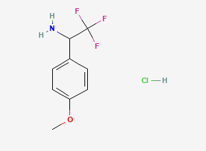 Two-dimensional chemical structure of 2,2,2-Trifluoro-1-(4-methoxyphenyl)ethanamine hydrochloride