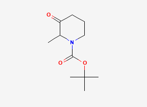 Two-dimensional chemical structure of tert-Butyl 2-methyl-3-oxopiperidine-1-carboxylate