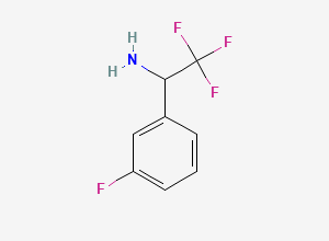 Two-dimensional chemical structure of 2,2,2-Trifluoro-1-(3-fluorophenyl)ethan-1-amine