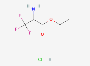 Two-dimensional chemical structure of 2-Amino-3,3,3-Trifluoro-Propionic Acid Ethyl Ester Hydrochloride
