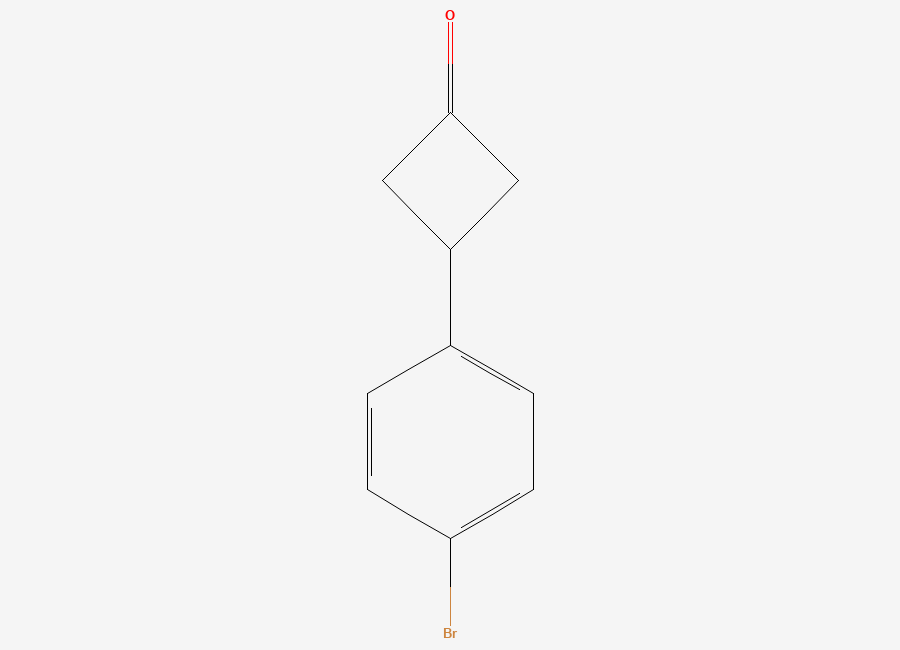 Two-dimensional chemical structure of 3-(4-Bromophenyl)cyclobutan-1-one