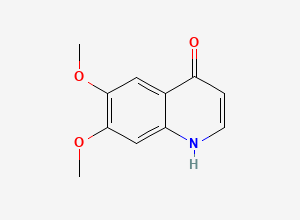 Two-dimensional chemical structure of 6,7-Dimethoxy-4-hydroxyquinoline, CAS 13425-93-9