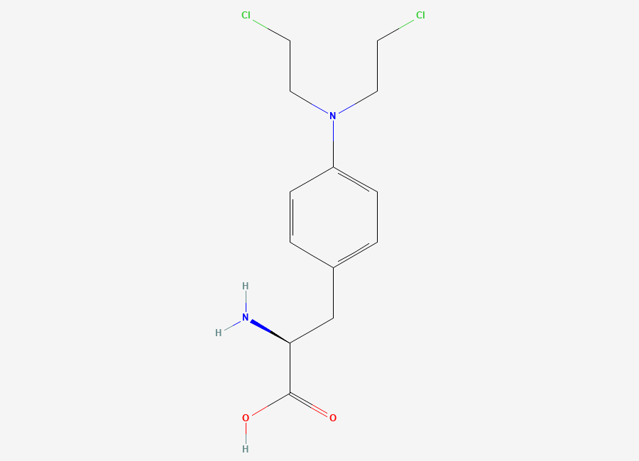 Two-dimensional chemical structure of Melphalan, CAS 148-82-3