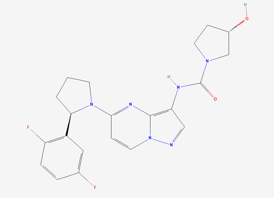 Two-dimensional chemical structure of Larotrectinib, CAS 1223403-58-4