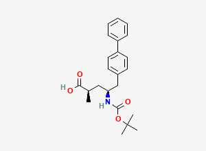 Two-dimensional chemical structure of (2R,4S)-5-(Biphenyl-4-yl)-4-[(tert-butoxycarbonyl)amino]-2-methylpentanoic Acid, CAS 1012341-50-2
