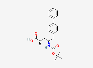 Two-dimensional chemical structure of (2S,4S)-5-([1,1'-Biphenyl]-4-yl)-4-((tert-butoxycarbonyl)amino)-2-methylpentanoic acid