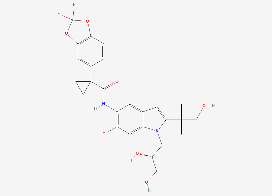 Two-dimensional chemical structure of Tezacaftor, CAS 1152311-62-0