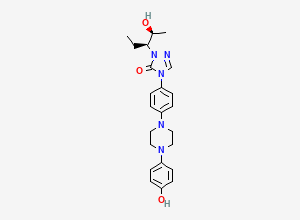 Two-dimensional chemical structure of 2-((2S,3S)-2-Hydroxypentan-3-yl)-4-(4-(4-(4-hydroxyphenyl)piperazin-1-yl)phenyl)-2,4-dihydro-3H-1,2,4-triazol-3-one, CAS 687132-01-0