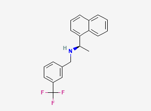 Two-dimensional chemical structure of (R)-1-(naphthalen-1-yl)-N-(3-(trifluoromethyl)benzyl)ethan-1-amine