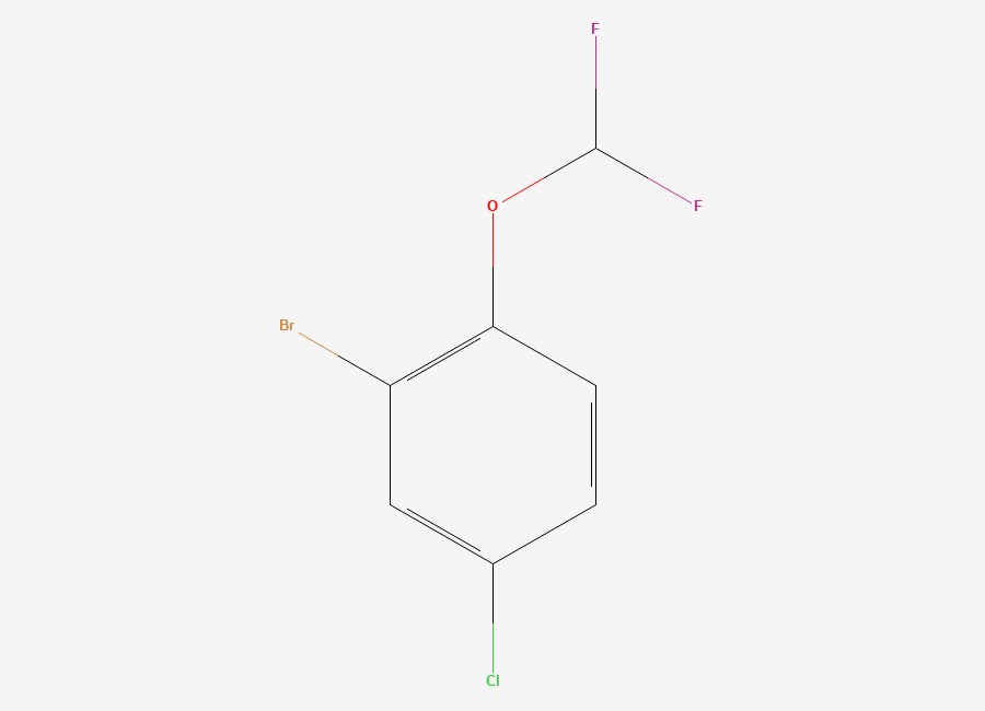 Two-dimensional chemical structure of 2-Bromo-4-chloro-1-(difluoromethoxy)benzene