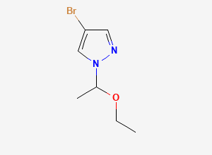 Two-dimensional chemical structure of 1-(ethoxyethyl)-4-bromo-1H-pyrazole