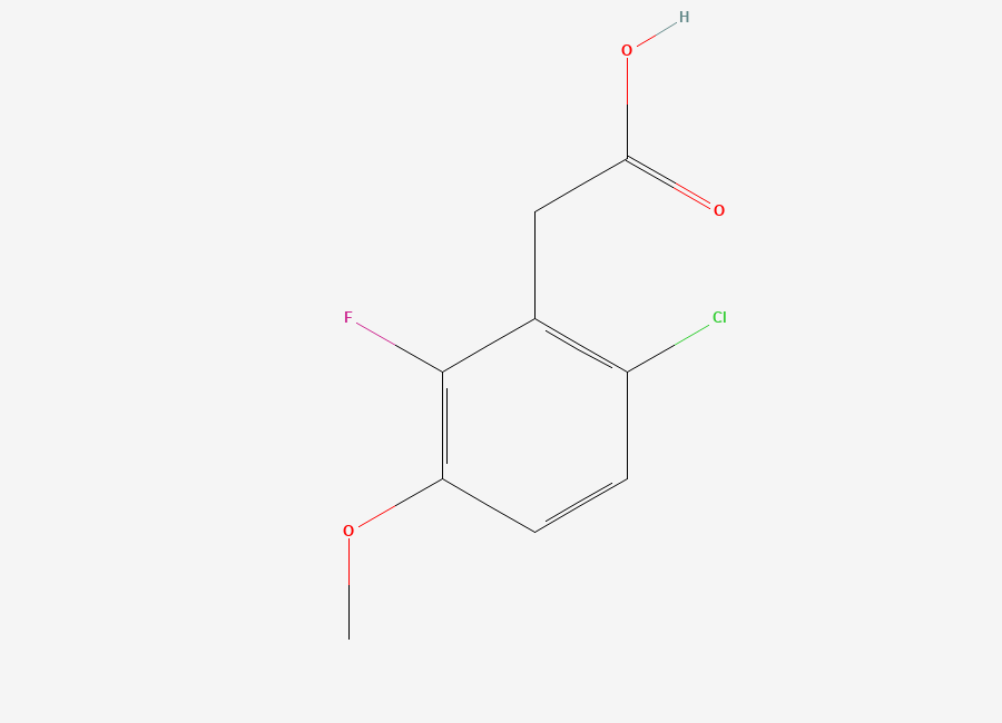 Two-dimensional chemical structure of 2-(6-Chloro-2-fluoro-3-methoxyphenyl)acetic acid