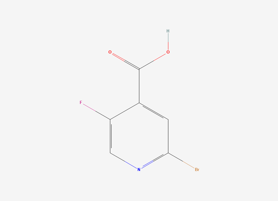Two-dimensional chemical structure of 2-Bromo-5-fluoroisonicotinic acid