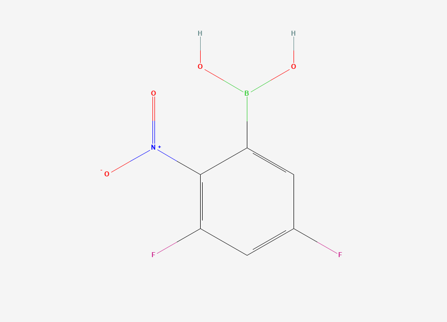 Two-dimensional chemical structure of 3,5-Difluoro-2-nitrophenylboronic acid