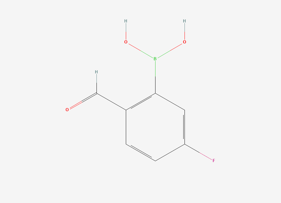 Two-dimensional chemical structure of (5-Fluoro-2-formylphenyl)boronic acid
