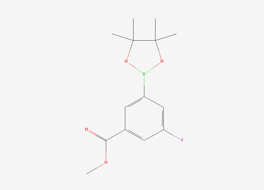 Two-dimensional chemical structure of Methyl 3-fluoro-5-(tetramethyl-1,3,2-dioxaborolan-2-yl)benzoate