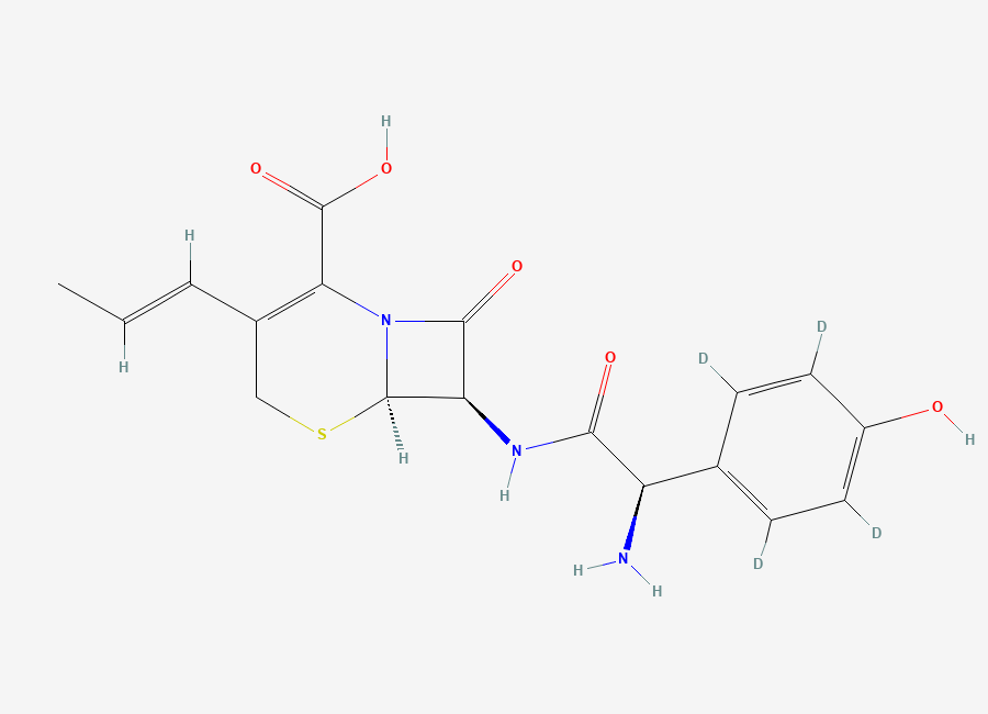 Two-dimensional chemical structure of Cefprozil-D4 (Mixture of Z and E Isomers)
