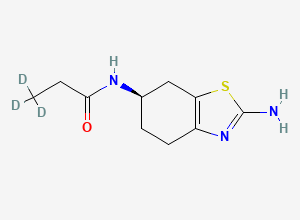 Two-dimensional chemical structure of (+)-2-Amino-6-propionamido-d3-tetrahydrobenzothiazole