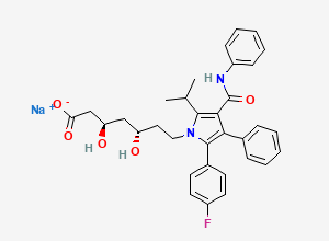 Two-dimensional chemical structure of (3R,5S)-Atorvastatin (Sodium Salt), CAS 131275-93-9